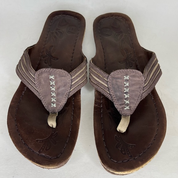 Merrell Lucca Espresso Women Brown Leather Thong sz 9 Womens Sandals Flip Flop - Picture 5 of 13